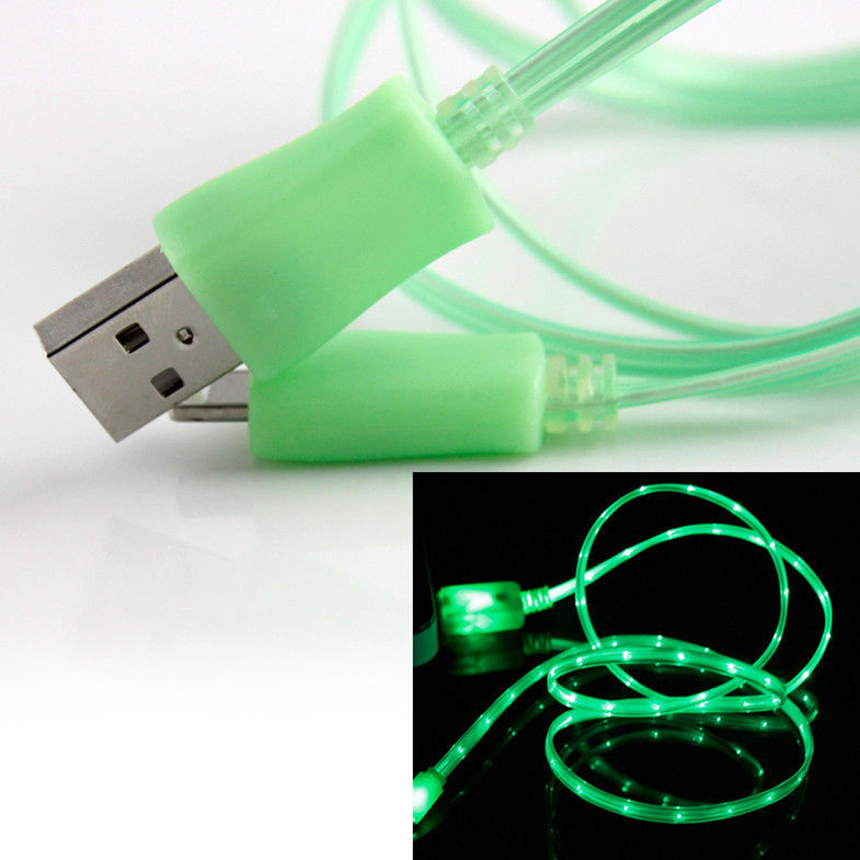 Colorful IPhone usb cable Visible Apple 8-pin lightning  to USB Cable with LED Light