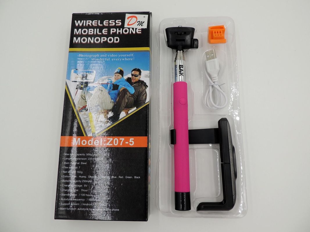 Silicone Hand-Position of Bluetooth  Selfie Stick with Remote Button , Packaging Box Available