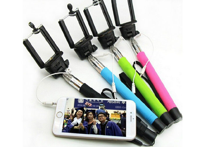 Cable Take Pole Wired Handheld Selfie Monopod For IOS Smart Phone