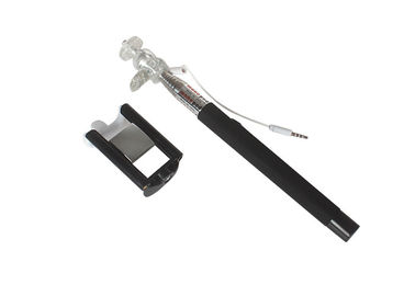 Pocket Monopod Selfie Stick With Cable and Rear View Mirror , Wired 360 Clip Monopod