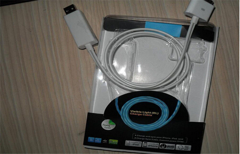 Fashion Electroluminescent Products EL Light Up Micro Usb Cable , 80 - 90cm Length