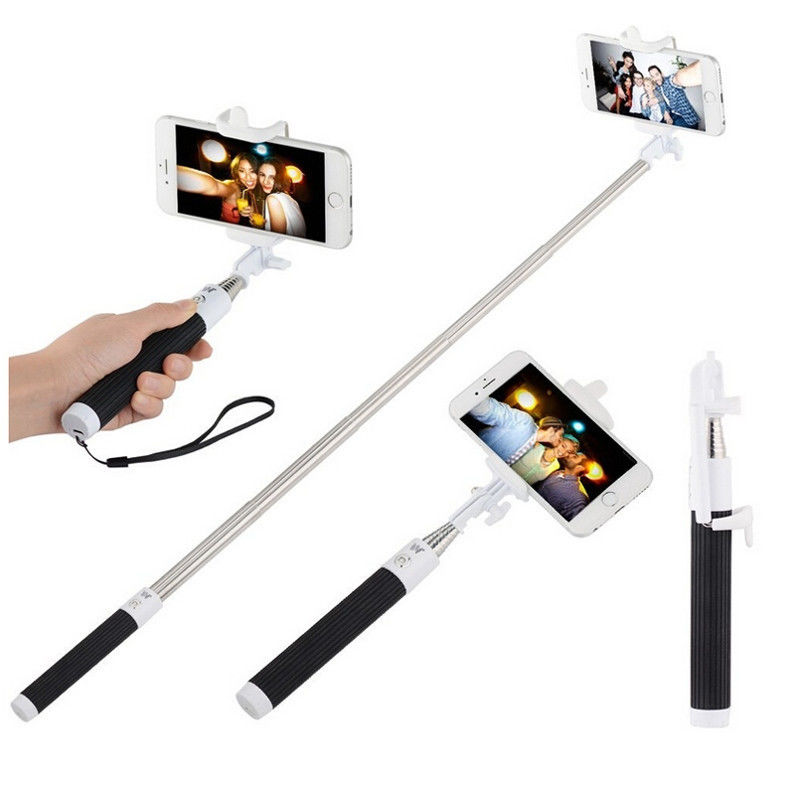 Mini Portable Wired Bluetooth Monopod Selfie Stick , Folded Selfie Rod