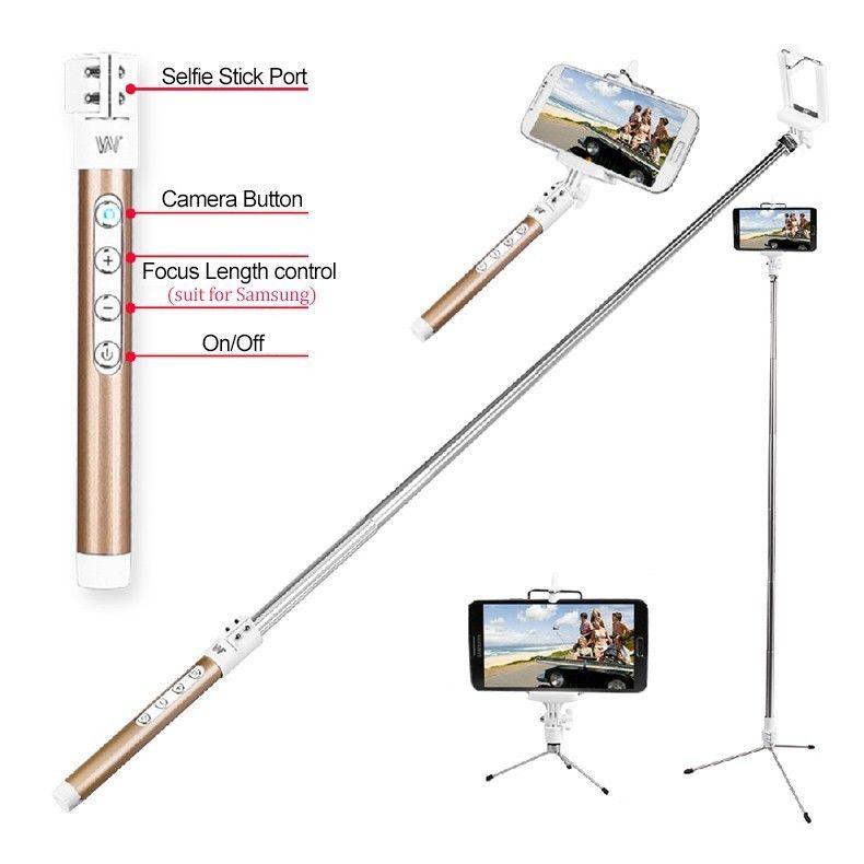 Multi Camera Mode Retractable Zooming Monopod Bluetooth Selfie Stick with Tripod
