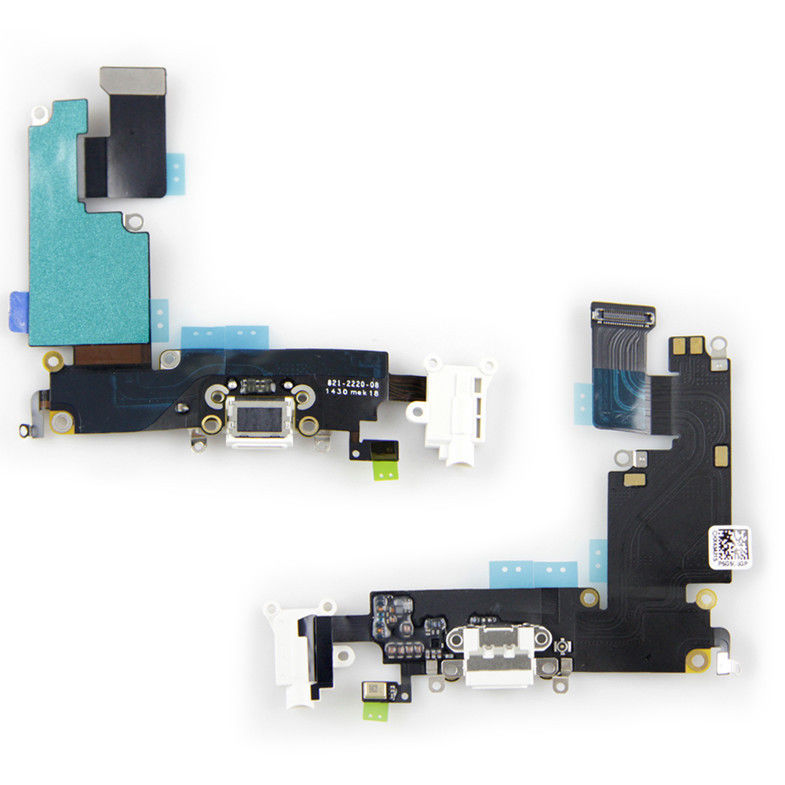Orginal 6 Plus iPhone Dock Connector Charging Port Flex Cable with White Audio jack