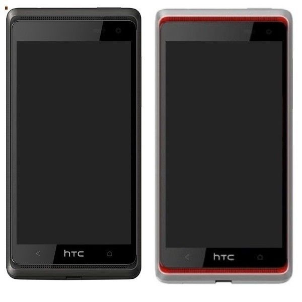 Black , Red 4.5 inch Cell Phone Digitizer with Frame For HTC Desire 600